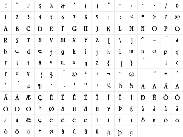 URWRheaSteD Regular font glyphpreview