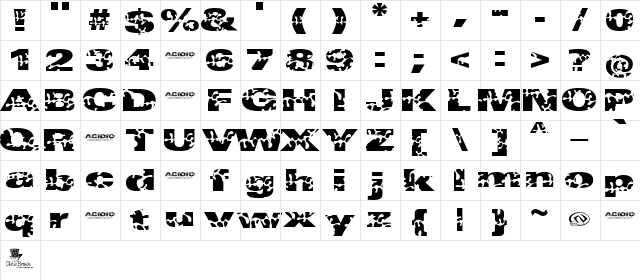 Acidio amore Regular font glyphpreview