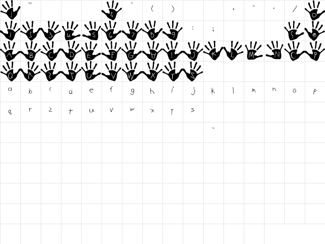 SBC Handprints Regular font glyphpreview