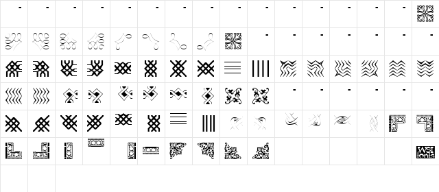 Borderbats-Filligree Regular font glyphpreview