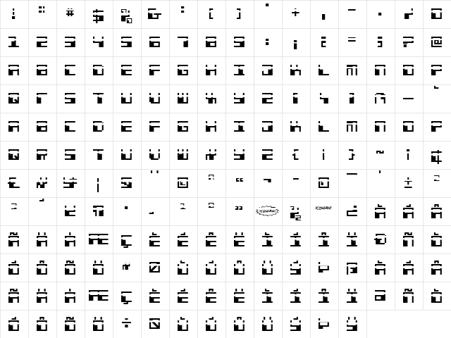 Phaser Bank Laser Regular font glyphpreview