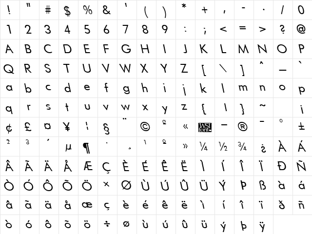 FuturistLefty Regular font glyphpreview