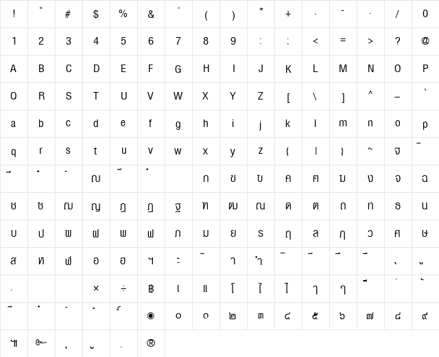 PSL-Display Regular font glyphpreview