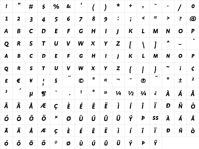 ProfileSC Bold font glyphpreview