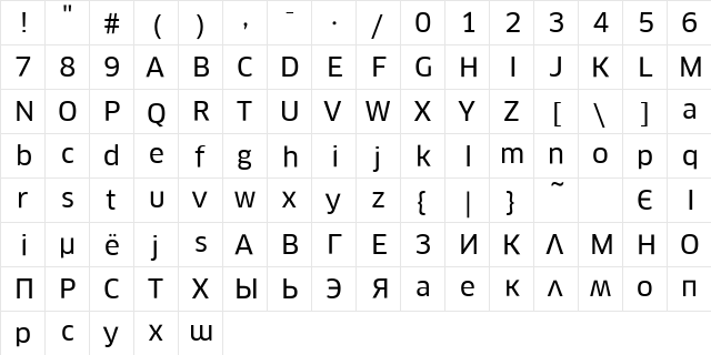 ClanPro Regular font glyphpreview