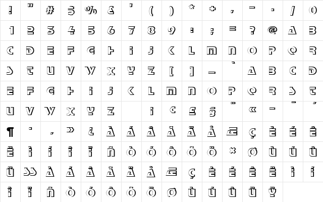 StopDRe1 Regular font glyphpreview