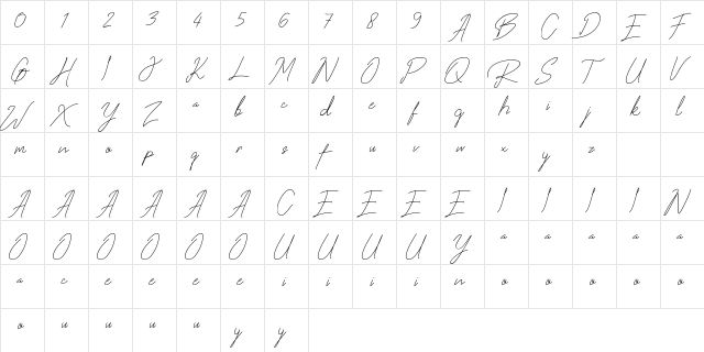 Roger Heart Regular font glyphpreview