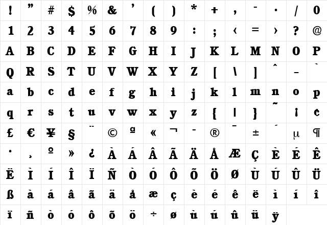 DanielBecker-ExtraBold Regular font glyphpreview