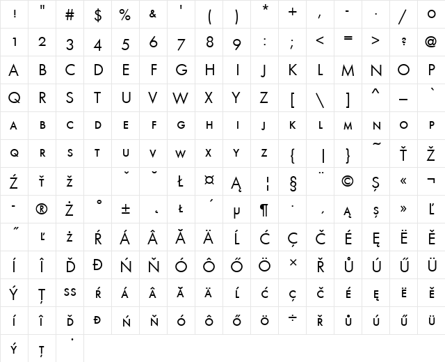 FuturaSCTEEBoo Regular font glyphpreview