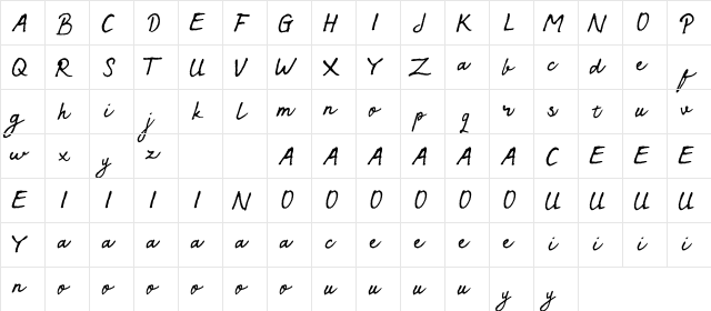 Sympathic Regular font glyphpreview