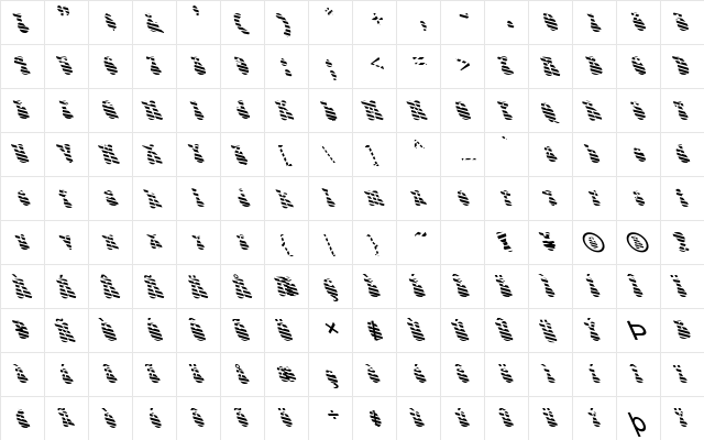 FZ JAZZY 14 STRIPED LEFTY Regular font glyphpreview