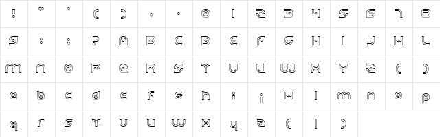 Planetary Orbiter Outline Regular font glyphpreview