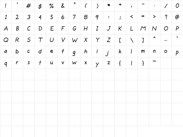 CK Neat Print Regular font glyphpreview