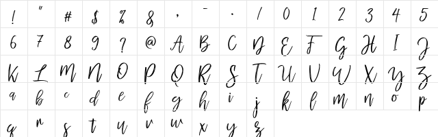 mellony dry brush Regular font glyphpreview