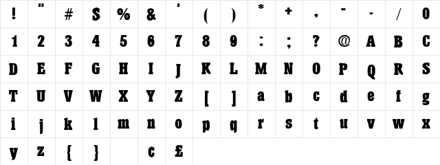 Philip Normal font glyphpreview