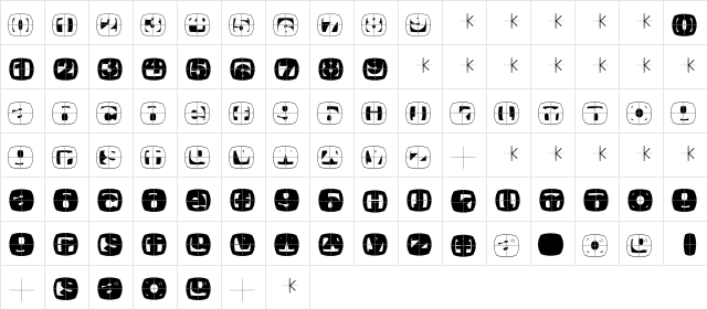 FragmentCapsRound Regular font glyphpreview