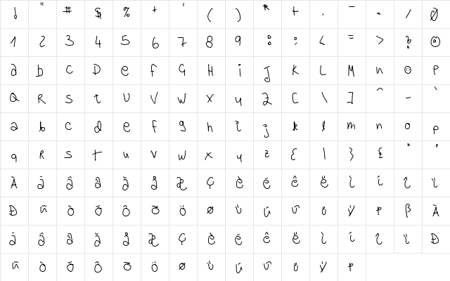 Kulterin Maskpan Regular font glyphpreview