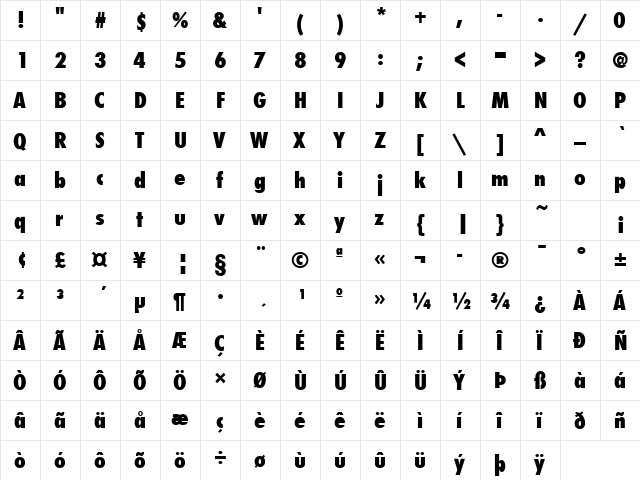 FunctionCondLH Bold font glyphpreview