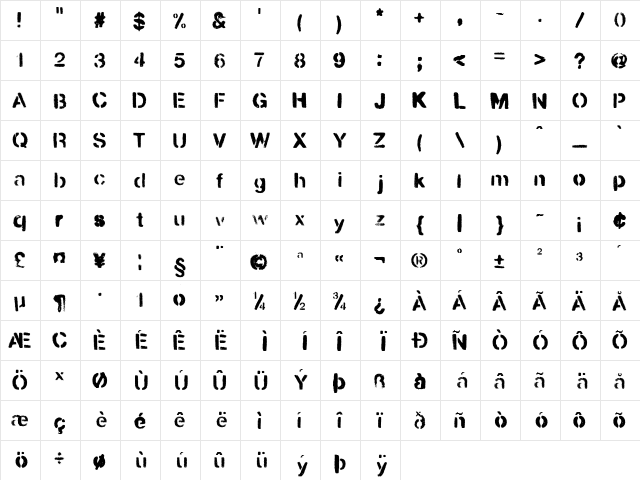 Urbana Regular font glyphpreview