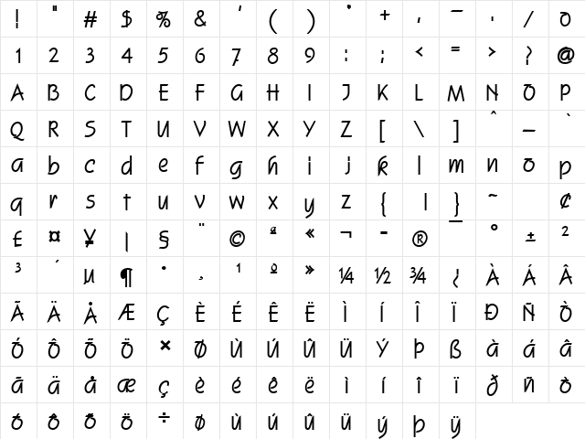 Scroll Heavy Normal font glyphpreview