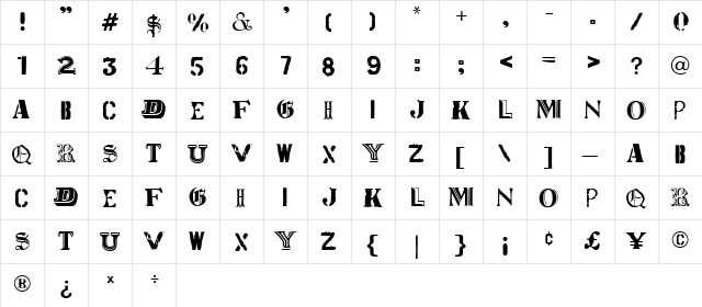 World Tour Regular font glyphpreview