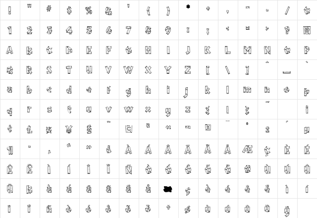 Framed Regular font glyphpreview