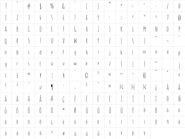 Summer Font Regular font glyphpreview