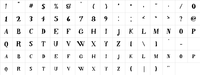 Quincy Bold font glyphpreview
