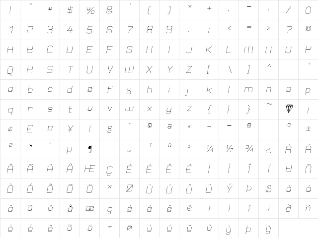 Elgethy Est Upper Regular font glyphpreview