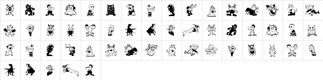 Monstrous Regular font glyphpreview