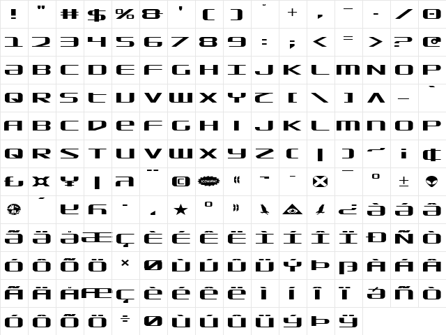 SDF Expanded Expanded font glyphpreview