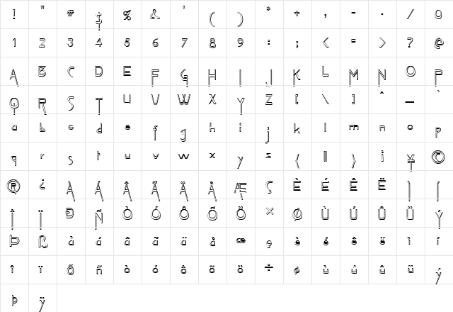 FZ JAZZY 45 3D Normal font glyphpreview