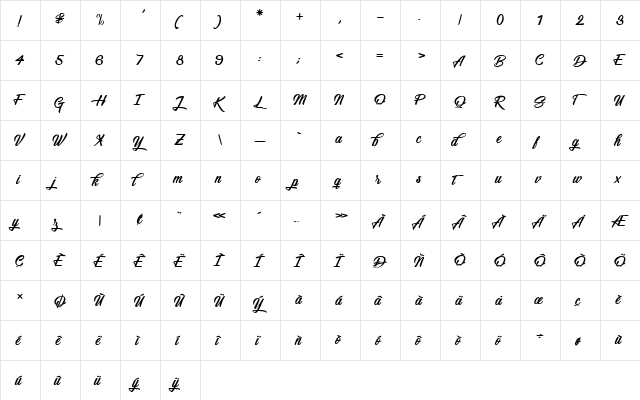 Snowboarding Only Regular font glyphpreview