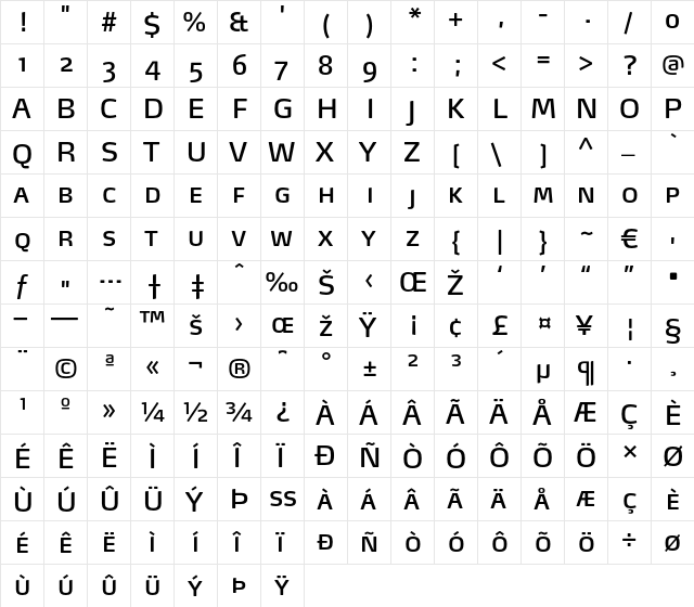 Max-BookSC Regular font glyphpreview