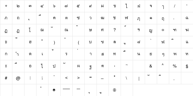 DCO Thai Regular font glyphpreview