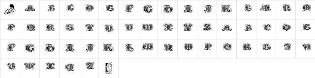 SilvestreInitials Regular font glyphpreview