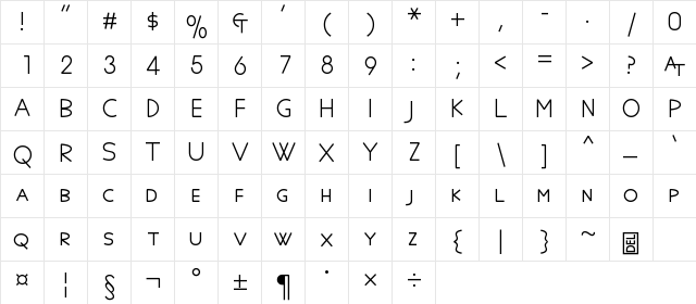 Anatolian Regular font glyphpreview