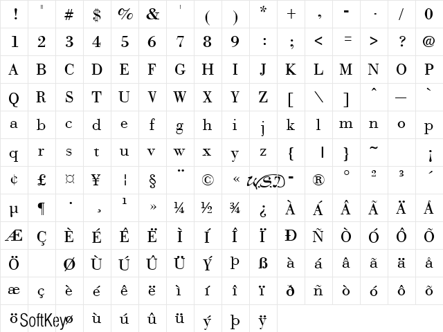 Boston Regular font glyphpreview