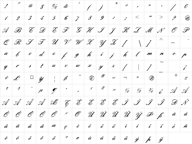 EnglischeSchTDemBol Regular font glyphpreview