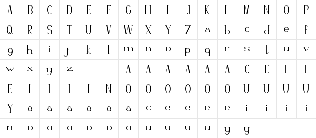 SHAIMAA DEMO Regular font glyphpreview