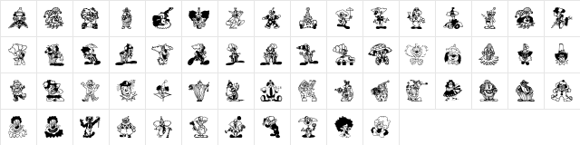 Clowners Regular font glyphpreview