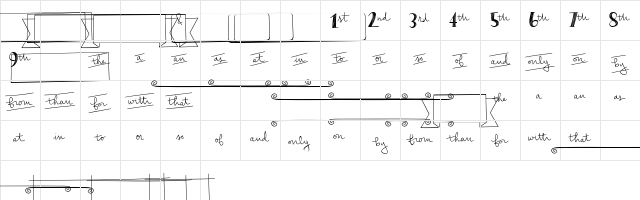 Peas &  Carrots Extras Regular font glyphpreview