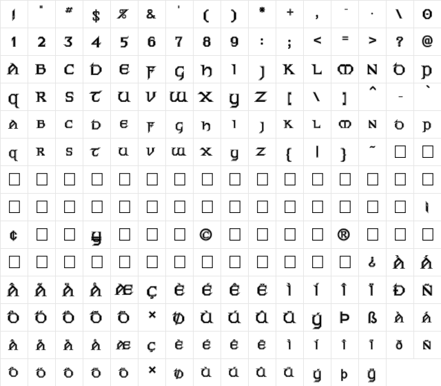 FZ JAZZY 31 CONTOUR Normal font glyphpreview