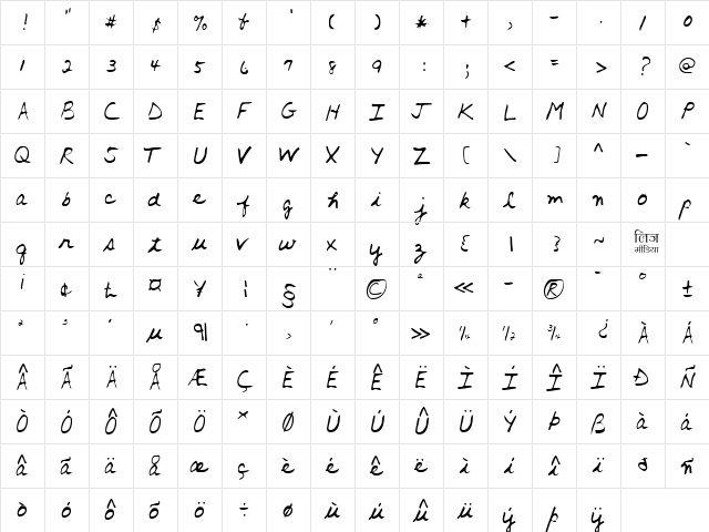 LEHN016 Regular font glyphpreview