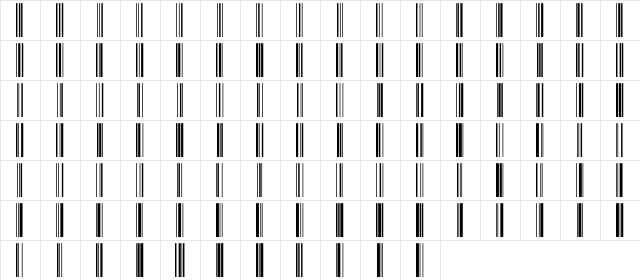 Code-128-EH Normal font glyphpreview