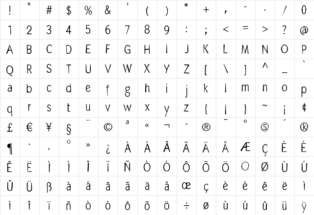 MKAbelRough random font glyphpreview