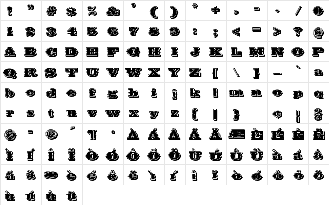 Future West Regular font glyphpreview