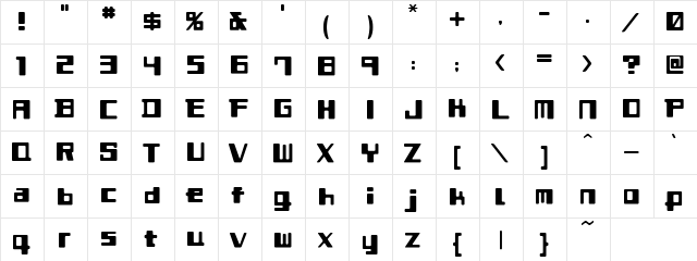 Spacecraft Regular font glyphpreview