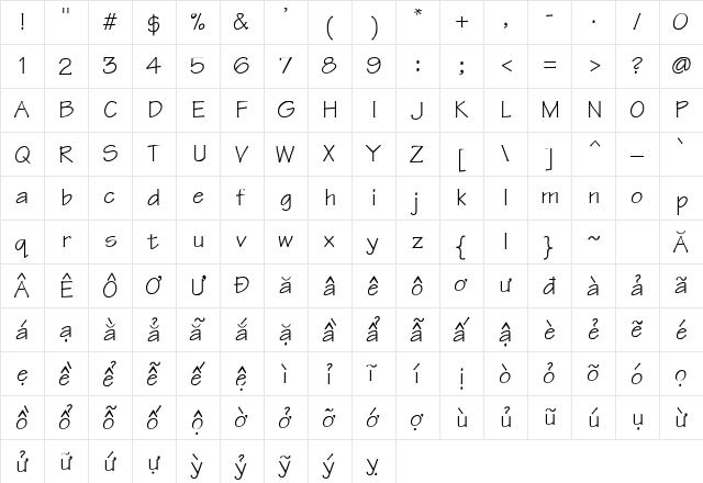 .VnTeknical Regular font glyphpreview