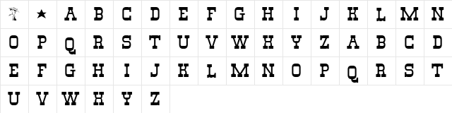 *Lucky Luke* Regular font glyphpreview